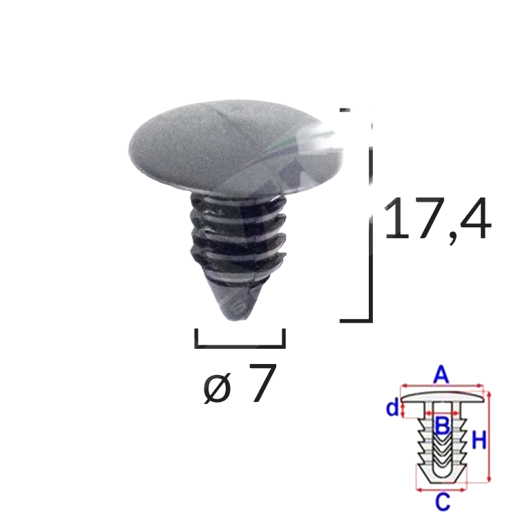 ROMIX 128 477 10021  -  LINING FITTING CLIP DAEWOO /BLACK/ 10 db